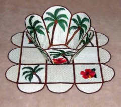 BFC0264 Lace Bowl and Doily-Tropical Palms