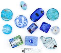 Assorted Lampwork Beads - The Blues