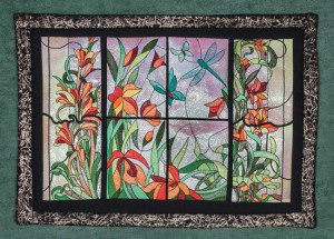 BFC1577 Stained Glass Floral Triptych