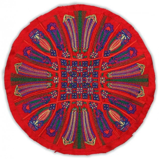 BFC1007 Folk Embroidered Circle Purse