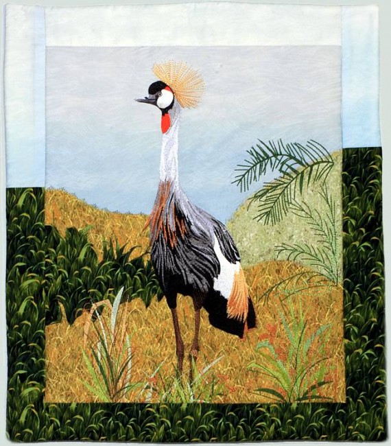 BFC1029 Large Gray Crowned Gray Crane