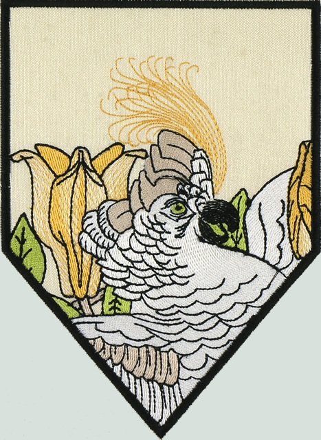 BFC1043 QIH or Reg Stained Glass Cockatoos