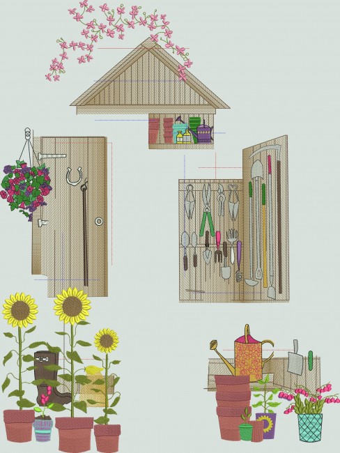 BFC1633 Gardening Quilt Collection - The Tool Shed