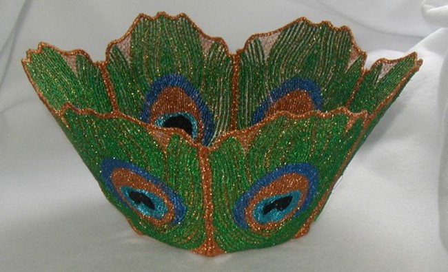 BFC0181 Lace Bowl & Doily - Peacock