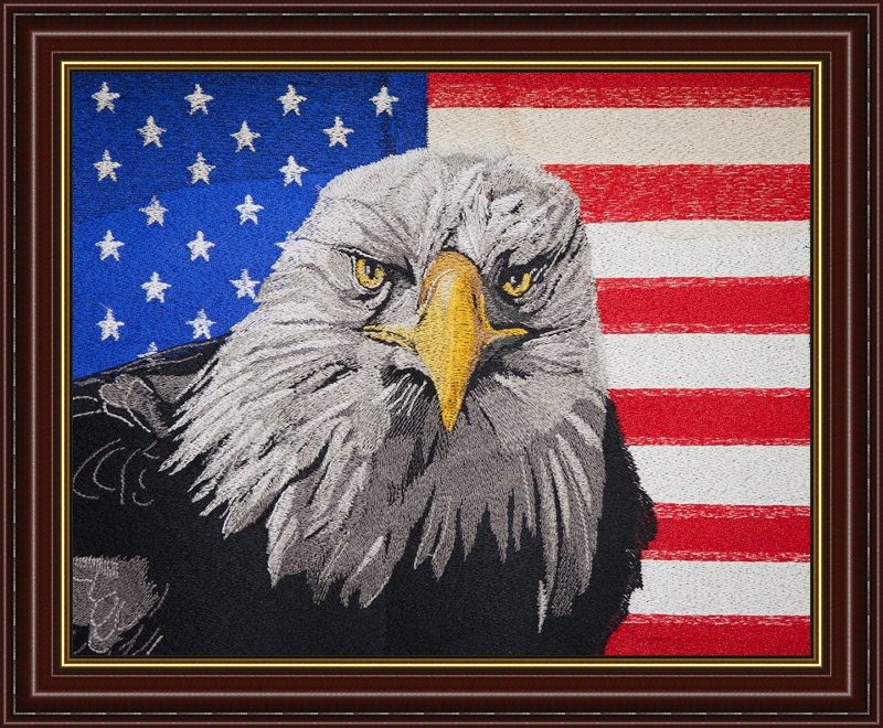 Cotton Bald Eagles Birds Patriotic USA United States America American Flags Fourth of July Patriots Americana Cotton Fabric Print by The Yard (ABK