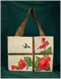 BFC1427 Hummingbird and Hibiscus Handbag