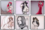 BFC1598 Chic Bohemian Lady Quilt Squares