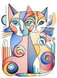 BFC32040 Cats in a Picasso Style