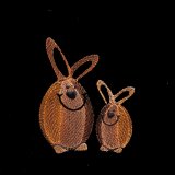 Carved Wooden Bunnies