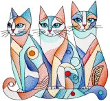 BFC32047 Cats in a Picasso Style 6