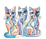 BFC32048 Cats in a Picasso Style 7