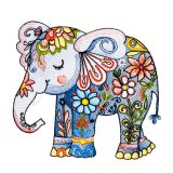 BFC32063 Folk Art Style Elephants 2