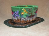 BFC0345  Lace Bowl & Doily  Garden Oasis