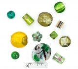 Assorted Lampwork Beads - Greens