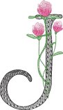 BFC32118  Graceful Floral Alphabet J