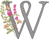 BFC32131 Graceful Floral Alphabet W