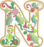 BFC32213 Christmas Applique Alpha N