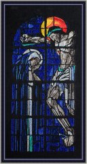 BFC1488 Large Stained Glass - Jesus and Mary