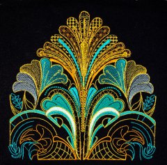 BFC2187 Art Deco in Teal & Gold