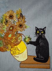 BFC2217 Van Gogh Style Black Cat