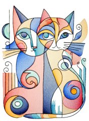 BFC32040 Cats in a Picasso Style