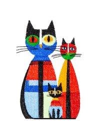 BFC32015 Cat Family à la Mondrian [ clone ]