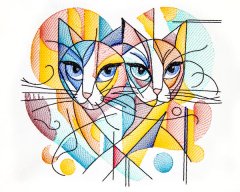 BFC32042 Cats in a Picasso Style 2