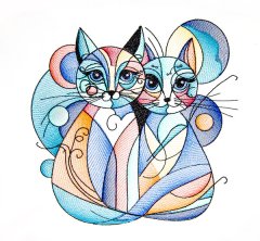 BFC32043 Cats in a Picasso Style 3