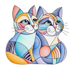 BFC32045 Cats in a Picasso Style 4