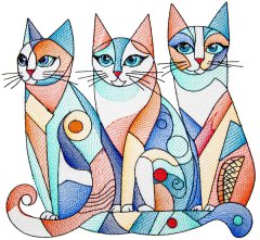 BFC32047 Cats in a Picasso Style 6