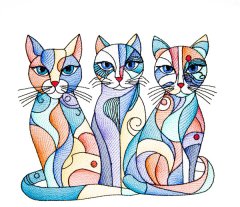 BFC32048 Cats in a Picasso Style 7