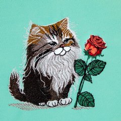 BFC32087 Curious Cat and the Rose