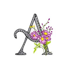 BFC32109  Graceful Floral Alphabet A
