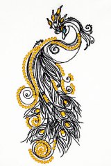 BFC32196 Black and Gold Peacock