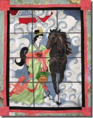 BFC0446 Stained Glass Chinese Lady and the Horse