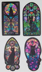 Stained Glass Cat Stickers