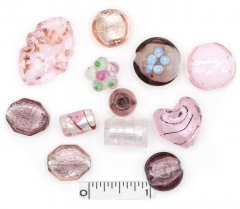 Assorted Lampwork Beads - Purples and Pinks