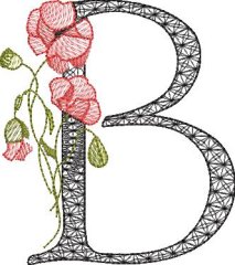 BFC32110  Graceful Floral Alphabet B