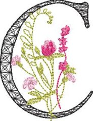 BFC32111  Graceful Floral Alphabet C