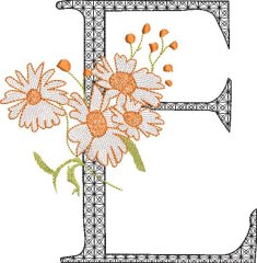 BFC32113  Graceful Floral Alphabet E