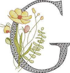 BFC32115  Graceful Floral Alphabet G