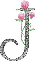 BFC32118  Graceful Floral Alphabet J
