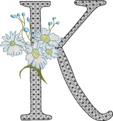 BFC32119  Graceful Floral Alphabet K