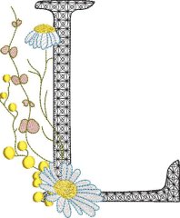 BFC32120  Graceful Floral Alphabet L