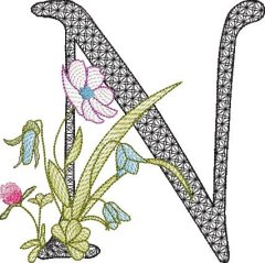 BFC32122 Graceful Floral Alphabet N