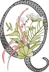 BFC32125 Graceful Floral Alphabet Q