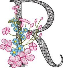 BFC32126 Graceful Floral Alphabet R