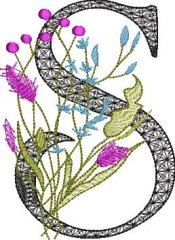 BFC32127 Graceful Floral Alphabet S