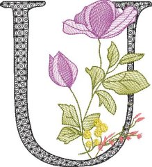 BFC32129 Graceful Floral Alphabet U