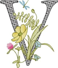 BFC32130 Graceful Floral Alphabet V